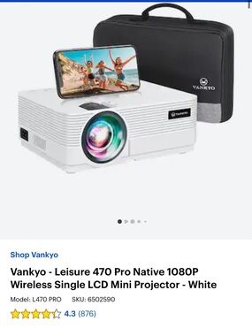 Vankyo Leisure 470 Pro Mini Projectors in case